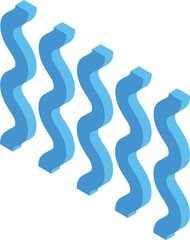 Poster - Abstract 3d blue waves forming increasing chart showing business success