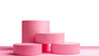 © Monktwins - Pastel pink product podium stage for product display, presentation and branding isolated on transparent background, png, cutout.