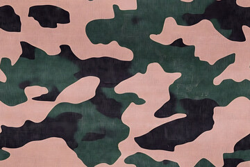 Sticker - Camouflage seamless pattern, military fabric background texture