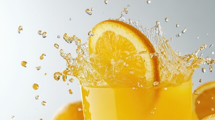 Wall Mural - Orange Juice Splash