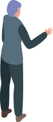 Poster - Businessman showing something with hand gesturing isometric icon