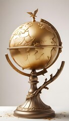 Golden 3D world globe