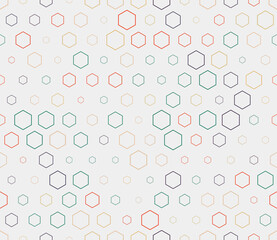 Poster - Abstract template background. Multicolored geometric elements of varied size. Stacked hexagons mosaic pattern. Hexagon pattern. Tileable pattern. Seamless vector illustration.