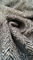 Canvas Print - Textured Fabric Close-Up with Herringbone Pattern