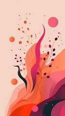 Poster - Abstract Floral Shapes with Vibrant Colors and Curves