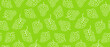Seamless background with bunches of grapes. Contour drawings of grapes on a green background. Linear drawing of berries. Endless background