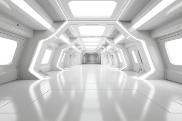 Poster - A large, empty, white room with a white ceiling and white walls.