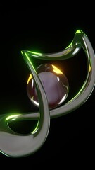 Fototapete - Abstract 3D twist knot spiral ring sphere realistic glossy shiny transparent trendy glass effect rainbow optical spectrum refraction gradient vertical social media story loop animation 4K 30 fps