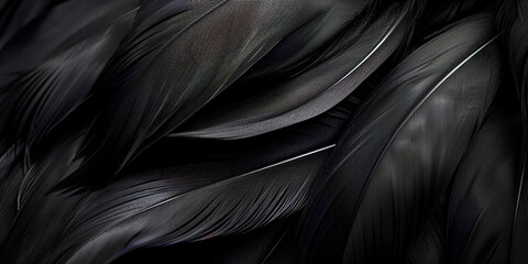 Poster - Texture Black Feathers Abstract Background