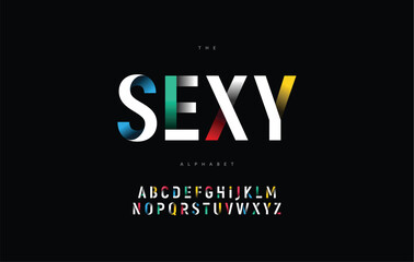 Wall Mural - Sexy, abstract alphabet fonts typography vector illustrations fonts for movies, logo brands