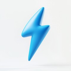 Sticker - Stylish Blue Lightning Bolt Symbol in 3D Design