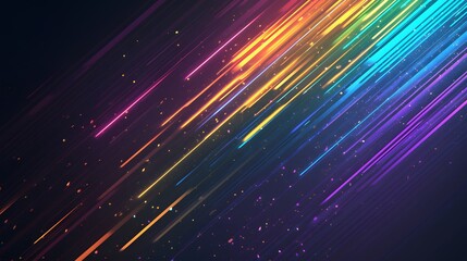 Wall Mural - A colorful, multi-colored line with a lot of sparkles. The line is very long and it looks like it is moving