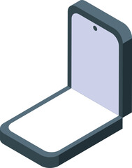 Poster - Folding smartphone presenting empty screen displaying new application, isolated on white background