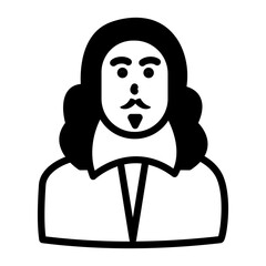 Poster - Play writer icon in outline style  