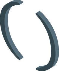 Poster - Round brackets are forming parentheses symbol in isometric view