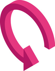 Poster - Pink circular arrow pointing down, symbolizing a continuous process or cycle