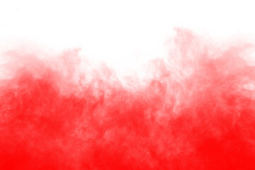 Wall Mural - abstract red smoke isolated on transparent white background. red color fog clouds rising up. colorfu