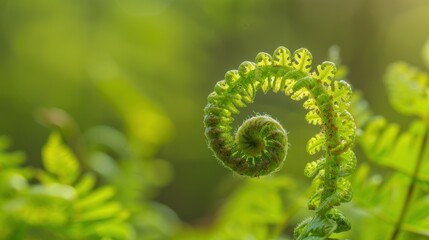 Wall Mural - Unfurling Fern Frond