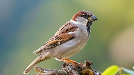 Poster - Close-up of a Sparrow on a Branch