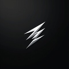 Sticker - Stylized Lightning Bolt Logo Design in Black and Silver