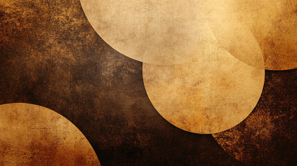 A photo of warm brown and gold abstract shapes with a vintage style and copy space