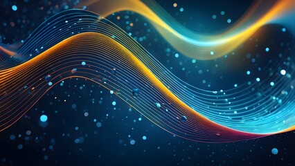 A colorful wave with a blue background