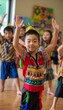 © spyrakot - Multicultural Dance Class for Children in Traditional Attire Promoting Diversity and Cultural Education