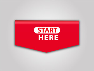 Wall Mural - red flat sale web banner for start here banner and poster