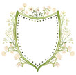 © elwalidesigner - White Wildflowers Watercolor Flowers Wedding Crest template PNG. Wedding Design