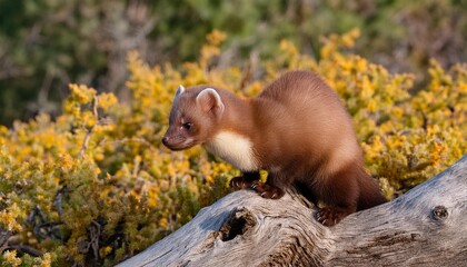 marten sitting on a tree