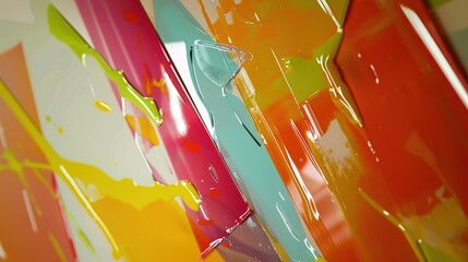 Poster - Colorful Abstract Waves Displaying Soft Pastel Tones in a Serene Setting