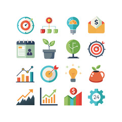 Business or organization management icon set	