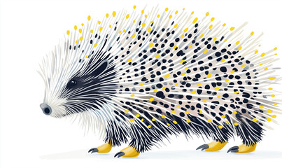 wild animal illustration: porcupine