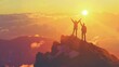 © MD RAKIB - Silhouette of two people hiking on the top of a mountain.