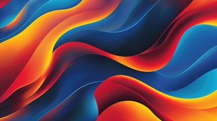 Poster - Vibrant Swirls of Color Create Dynamic Waves Resembling Abstract Artistic Expression