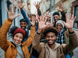 Canvas Print - group of people celebrating