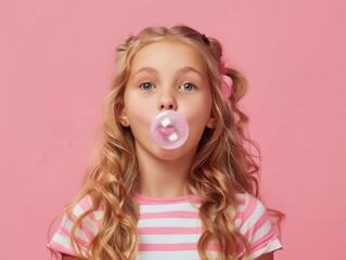 Canvas Print - girl with lollipop