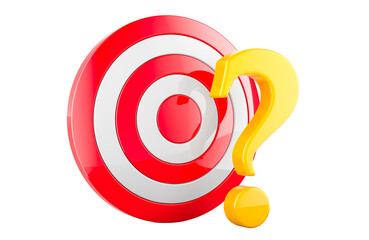 Poster - target with question mark, 3d rendering