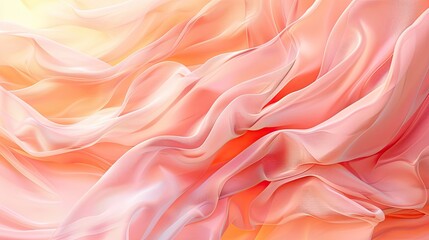 Poster - Soft Peach Fuzz Silk Texture Creating a Modern Abstract Background for Contemporary Designs