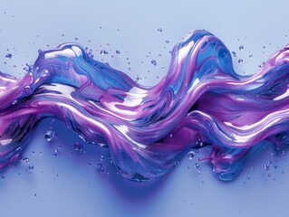 Leinwandbilder - wave of iridescent blue and purple liquid flows across the frame, sparkling with tiny bubbles and casting a soft, ethereal glow.