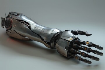 Leinwandbilder - a robotic hand with a red light on it, cybernetic prosthetic allowing amputees to regain full mobility