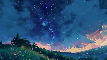 Wall Mural - View of the night sky with lots of stars