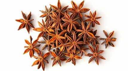 Poster - An abundant pile of star anise pods creates an elaborate and textured display, each pod presenting the star-shaped geometry that makes this spice visually appealing.