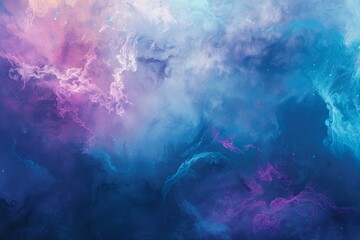 Leinwandbilder - a painting of a blue and purple swirl, Galaxy backgrounds in vibrant shades of blue and purple, evoking a sense of wonder