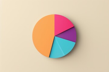 Poster - a wall with a bunch of colorful paper pies, Pie charts breaking down data into percentages for easy visualization