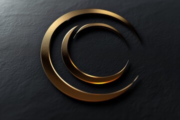 Aufkleber - a gold spiral logo on a black background, a computer screen with a bunch of different items on it, sleek and modern logo design in PNG format