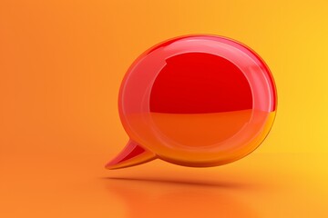 Poster - a red light is shining on a speech bubble, speech bubble with 3D text for messaging