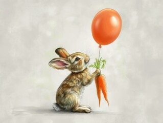 Wall Mural - rabbit and carrot