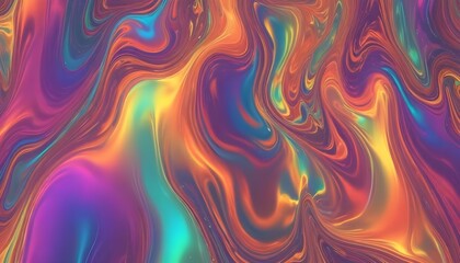 Abstract swirling pattern of purple, orange, and teal hues, resembling flowing liquid or energy, creating a dynamic and colorful background.