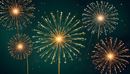 Abstract image of a repeating pattern of white fireworks on a dark gray background. The fireworks are simple and stylized, creating a festive and celebratory mood.